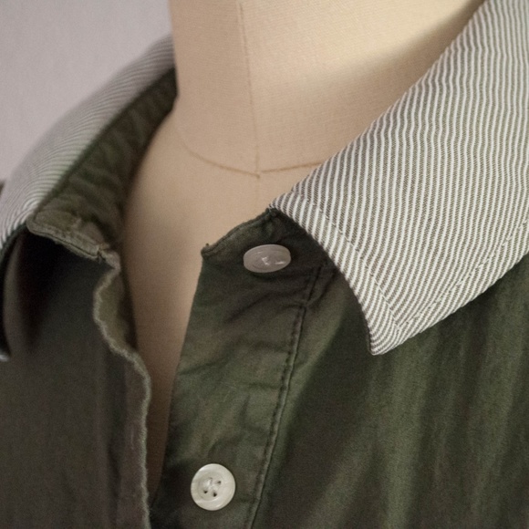 Jones & Co Sleeveless Olive Shirt Dress - Picture 2 of 5